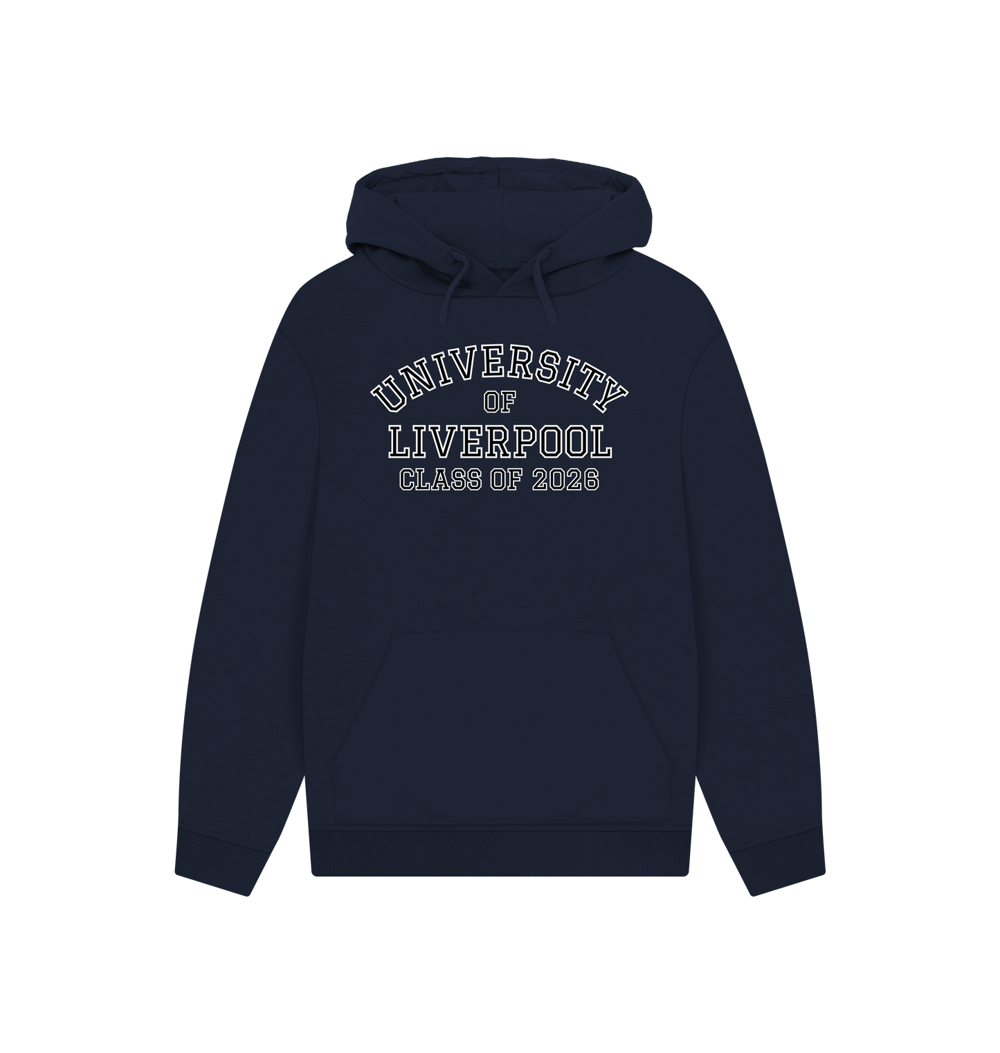Navy Printed Hoody Front