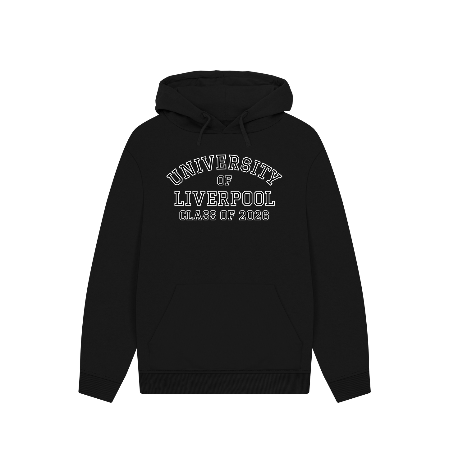 Black Printed Hoody Front